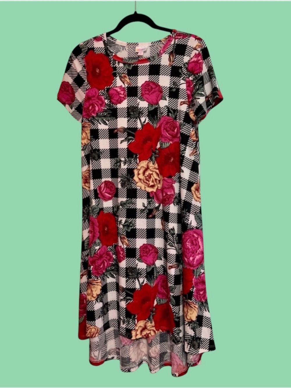 LuLaRoe Floral and checkered Dress